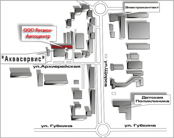 Карта проезда, адрес и телефоны ООО Регион-Автоцентр Белгород